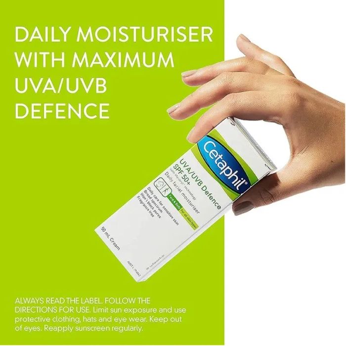 Hình ảnh kem chống nắng Cetaphil UVA/UVB Defense SPF 50+ - sản phẩm lý tưởng cho da nhạy cảm
