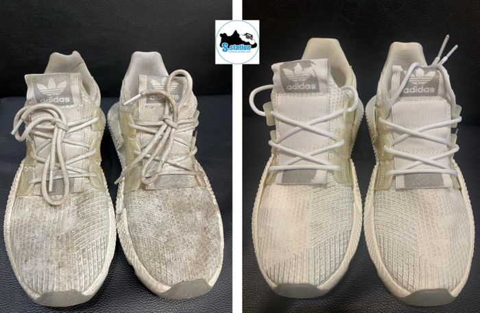 S.Station - Hình ảnh thực tế về quy trình chăm sóc sneaker chuyên nghiệp