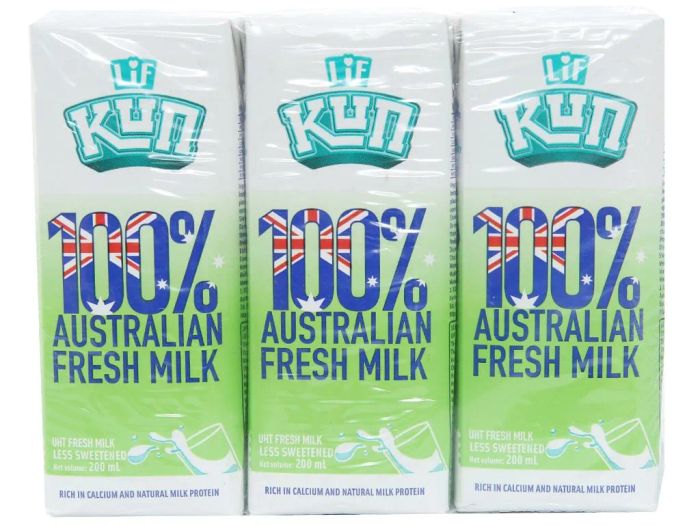 Hình ảnh Sữa tươi Úc Lif Kun ít đường - Tinh túy từ thung lũng Goulburn