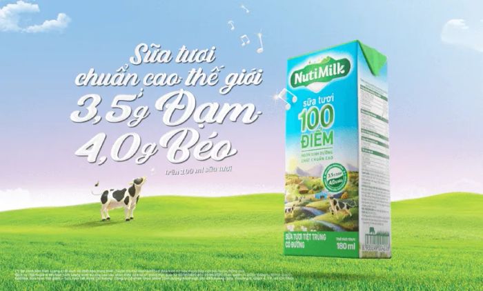 Hình ảnh Sữa tươi NutiMilk 100 Điểm ít đường - Phiên bản đặc biệt