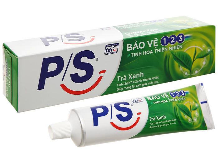 Hình ảnh chân thực kem đánh răng P/S 123 Trà Xanh