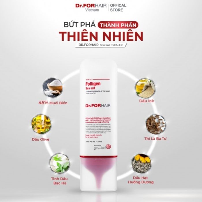Hình ảnh thực tế sản phẩm Dr.FORHAIR - Kết cấu muối biển mịn giàu khoáng chất