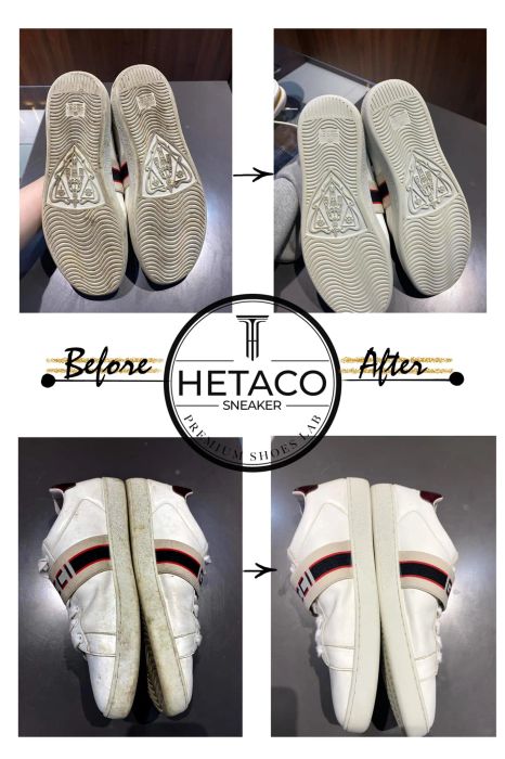 Hình ảnh quy trình chăm sóc giày chuyên nghiệp tại Hetaco Sneaker