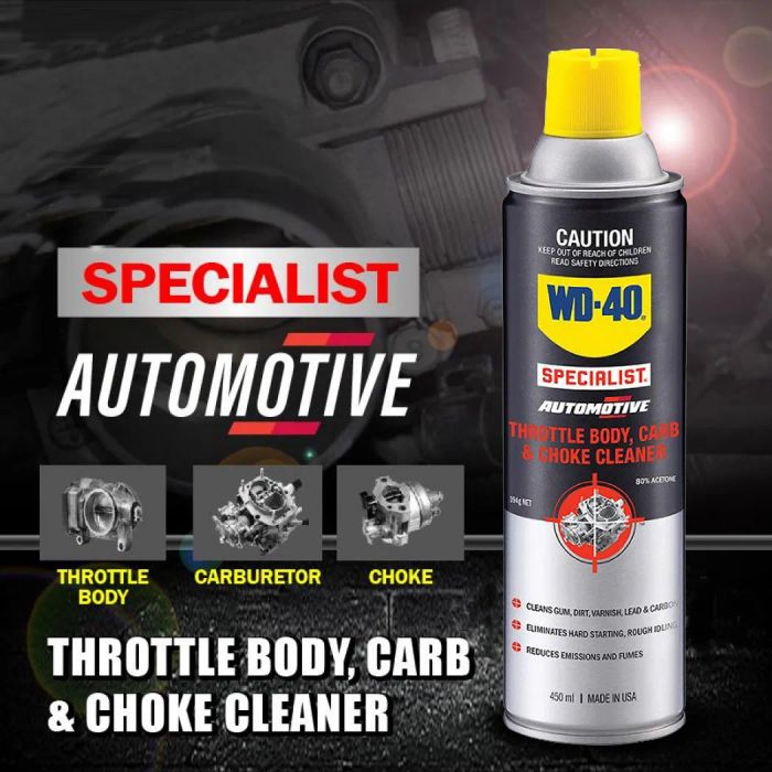 Hình ảnh minh họa quy trình sử dụng WD-40 Carb & Choke Cleaner