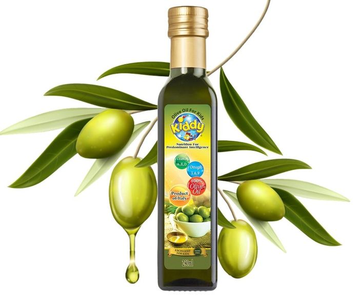 Hình ảnh chai Dầu Oliu Kiddy chính hãng