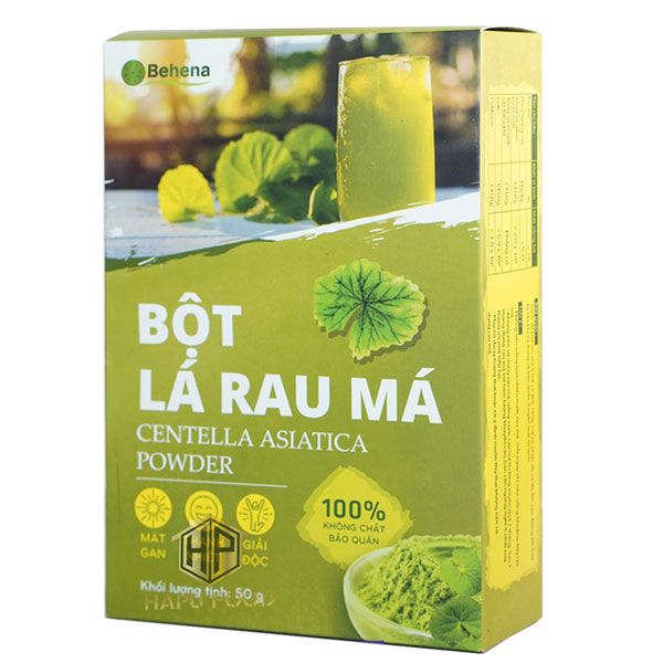 Hình ảnh bao bì Bột Lá Rau Má Behena - Thiết kế tinh tế, sang trọng