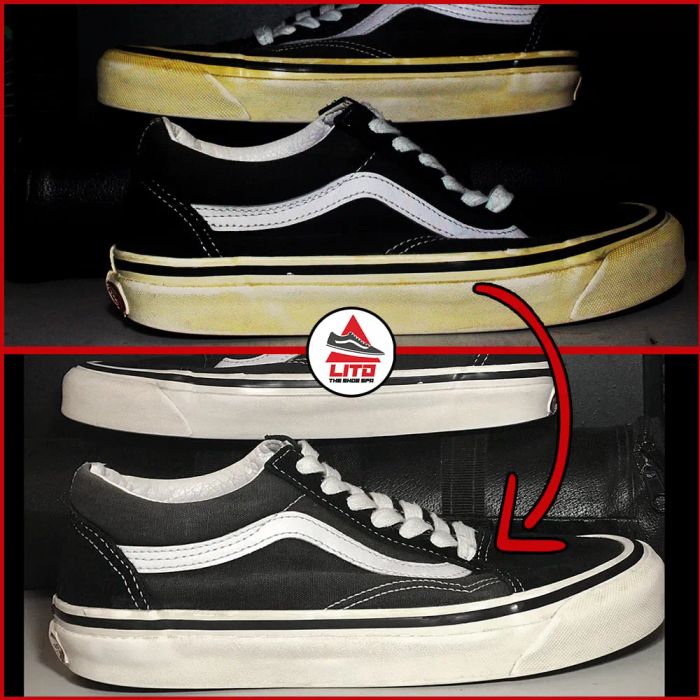 Hình ảnh quy trình phục hồi giày chuyên nghiệp tại LITD Shoe Spa