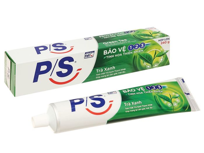 Hình ảnh thực tế kem đánh răng P/S 123 Trà Xanh