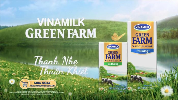 Hình ảnh Sữa tươi Vinamilk Green Farm ít đường - Vẻ đẹp tự nhiên trong từng giọt sữa