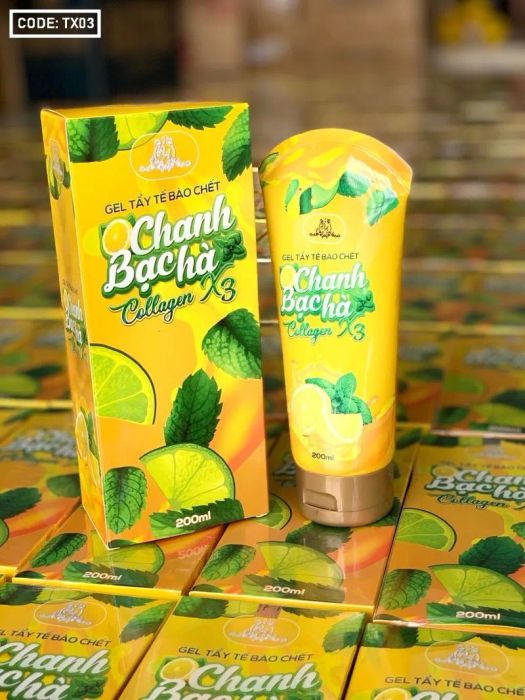 Gel Tẩy Tế Bào Chết CHANH BẠC HÀ Collagen X3 ảnh 1