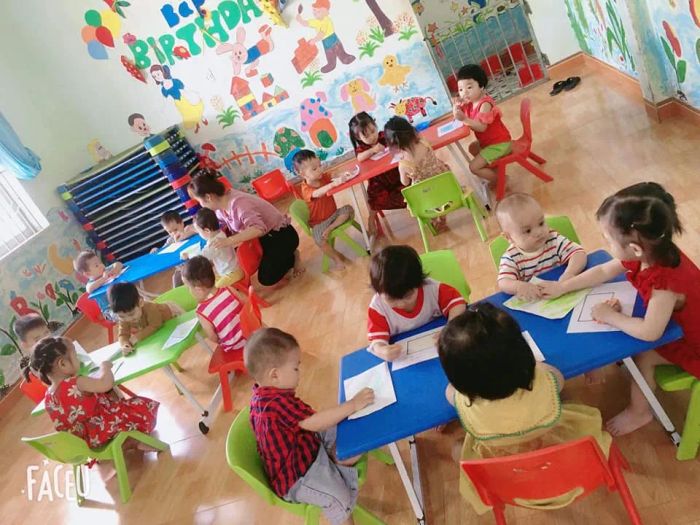Góc học tập đầy màu sắc tại Trường Mầm Non Hùng Vương