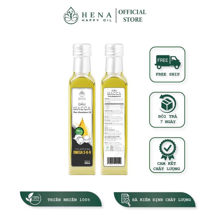 Dầu ép lạnh hạt Macca Hena hình ảnh 2