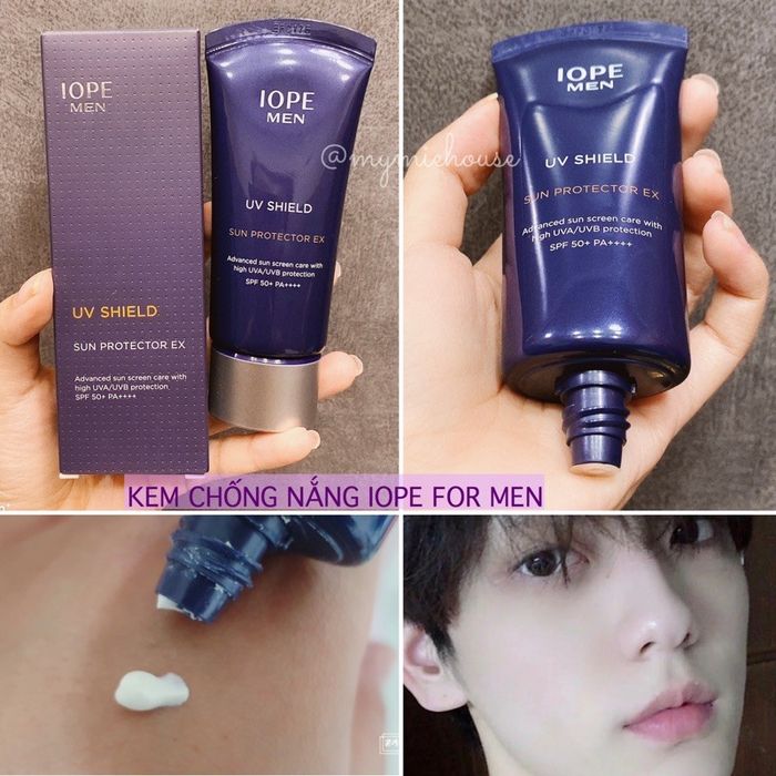 Bộ ảnh chi tiết kem chống nắng IOPE Men UV Shield cao cấp