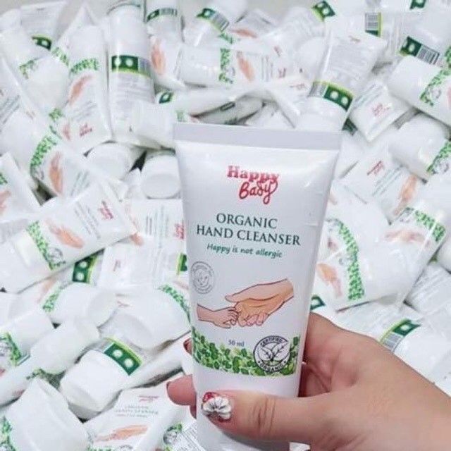 Gel rửa tay khô Happy Baby Organic - Ảnh minh họa 2 với thiết kế trong suốt tinh khiết, thể hiện sự thuần khiết của sản phẩm hữu cơ