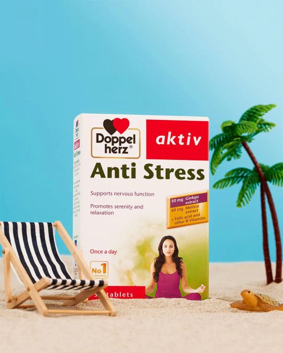 Hình ảnh bao bì chính hãng Doppelherz Anti Stress - Thương hiệu 125 năm từ Đức