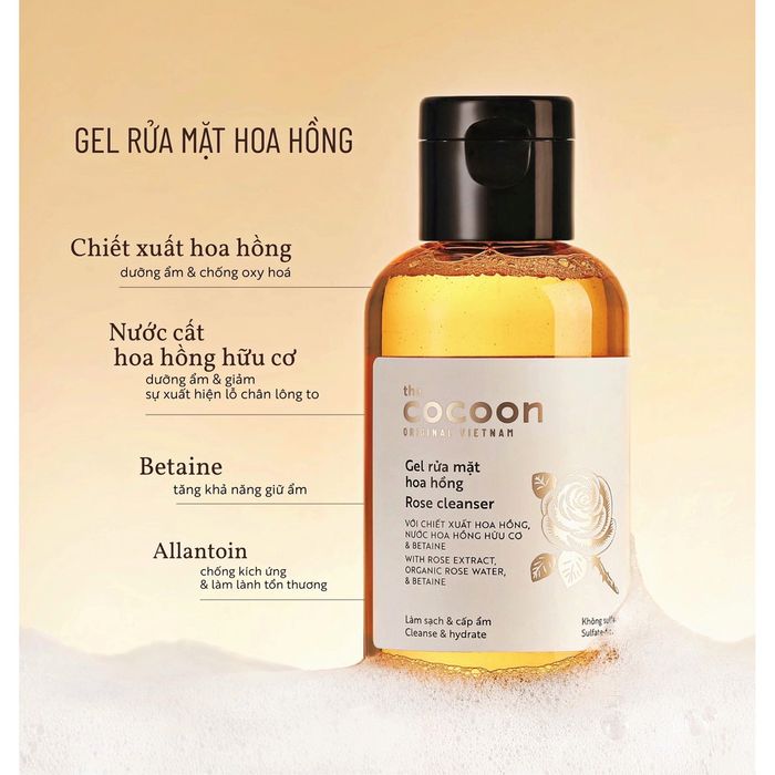 Hình ảnh chân thực Sữa rửa mặt The Cocoon Rose Cleanser - thiết kế tinh tế
