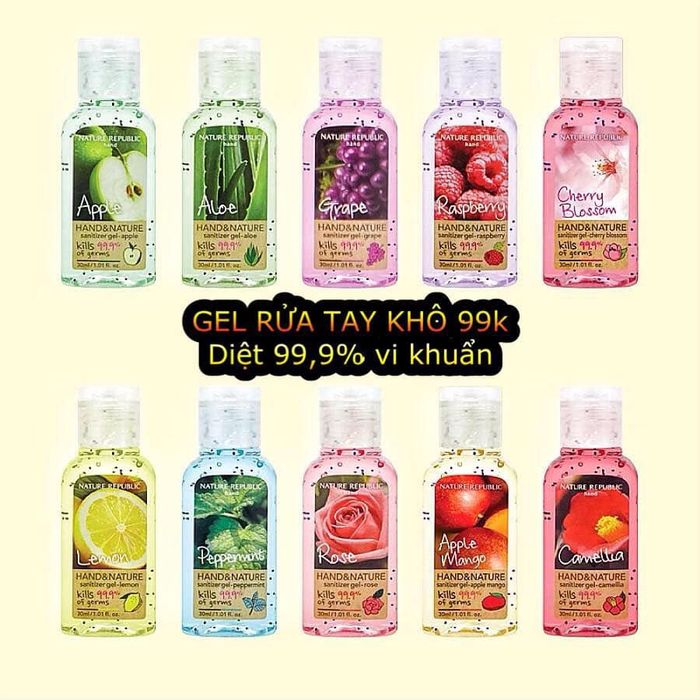 Nature Republic Hand & Nature - Ảnh minh họa tinh tế, chai gel thanh lịch với thiết kế Hàn Quốc đậm chất thời trang