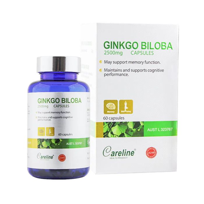 Hình ảnh Careline Ginkgo Biloba 2500mg - Tăng tuần hoàn máu não - Ảnh 2