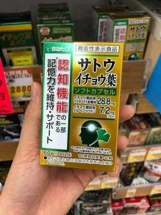 Hình ảnh viên uống bổ não Sato Ginkgo Biloba