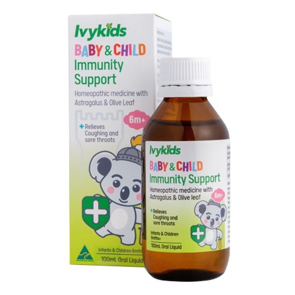 Siro IvyKids Immunity Support - Ảnh minh họa chi tiết chai siro tăng cường đề kháng
