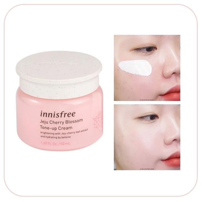 Kết quả sau khi dùng Innisfree Jeju Cherry Blossom - Làn da sáng hồng rạng rỡ