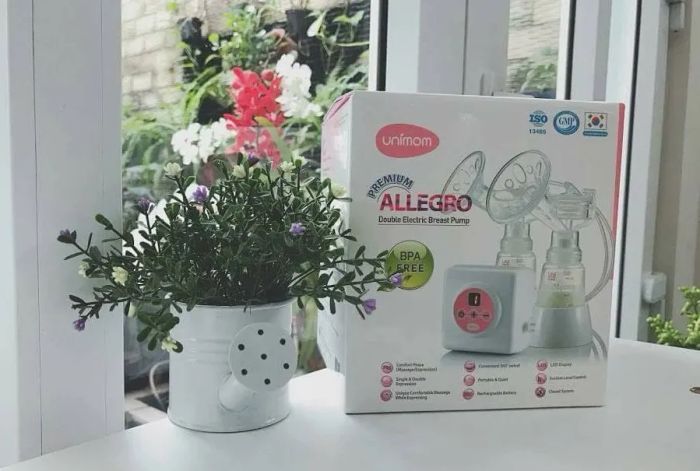 Hình ảnh minh họa máy hút sữa điện đôi Unimom Premium Allegro UM872002 - góc nhìn chi tiết