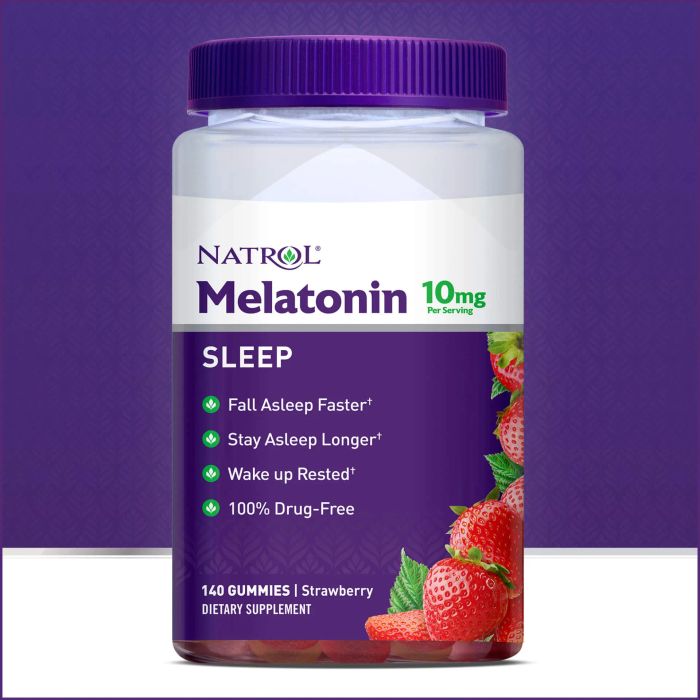 Kẹo dẻo ngủ ngon Natrol Gummies Melatonin 10mg ảnh 1