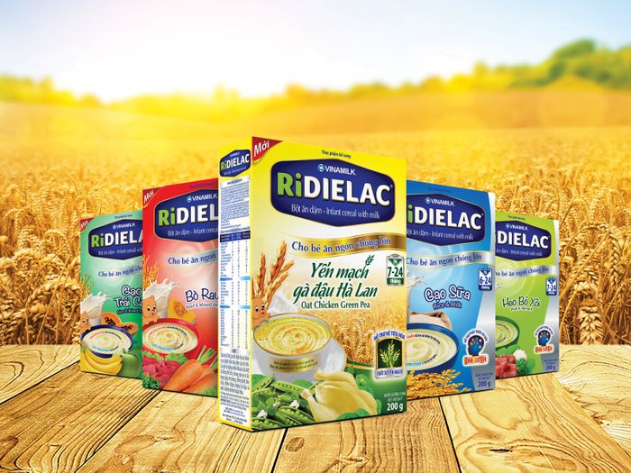 Hình ảnh đa dạng hương vị bột ăn dặm Ridielac