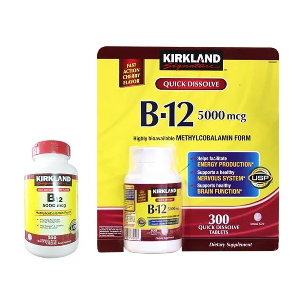 Hình ảnh thực tế viên uống Kirkland Vitamin B12 5000mcg - dạng viên tan nhanh