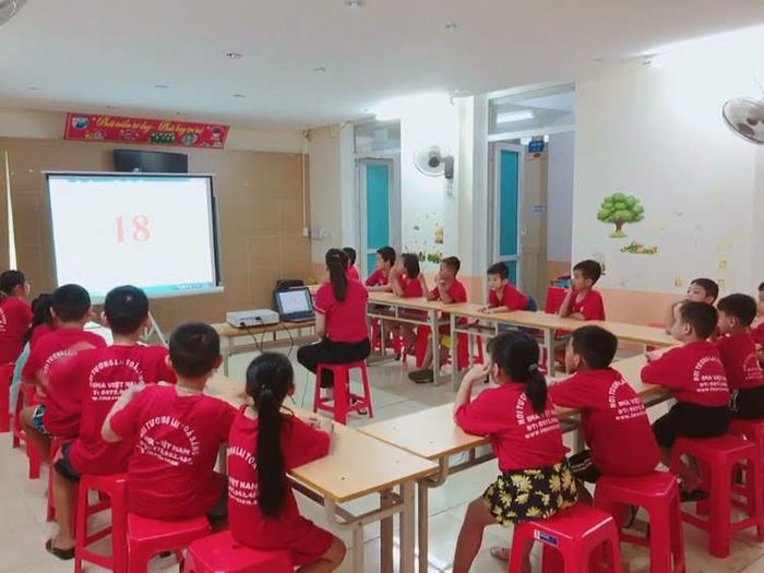 Hình ảnh học sinh thực hành tại Trung tâm toán tư duy IMA Vinh