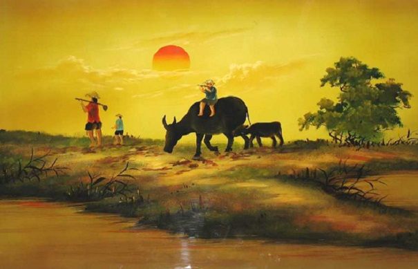 Tranh minh họa phong cảnh Thiên Trường (Nguồn internet)