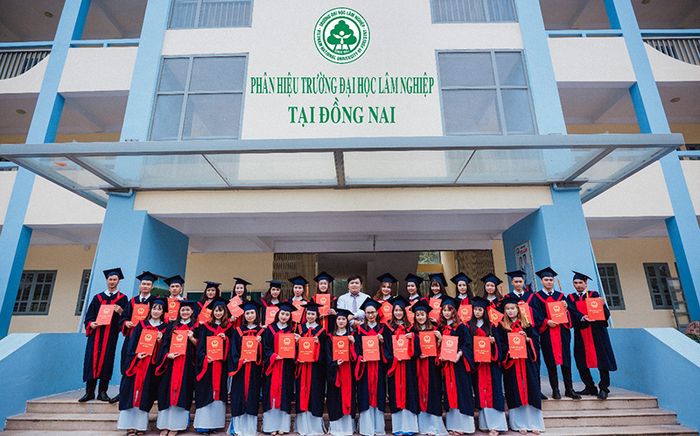 Hình ảnh khuôn viên xanh mát Đại học Lâm Nghiệp - Phân hiệu Đồng Nai