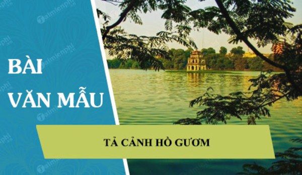 Hình ảnh cầu Thê Húc rực rỡ dưới ánh hoàng hôn (Nguồn: internet)