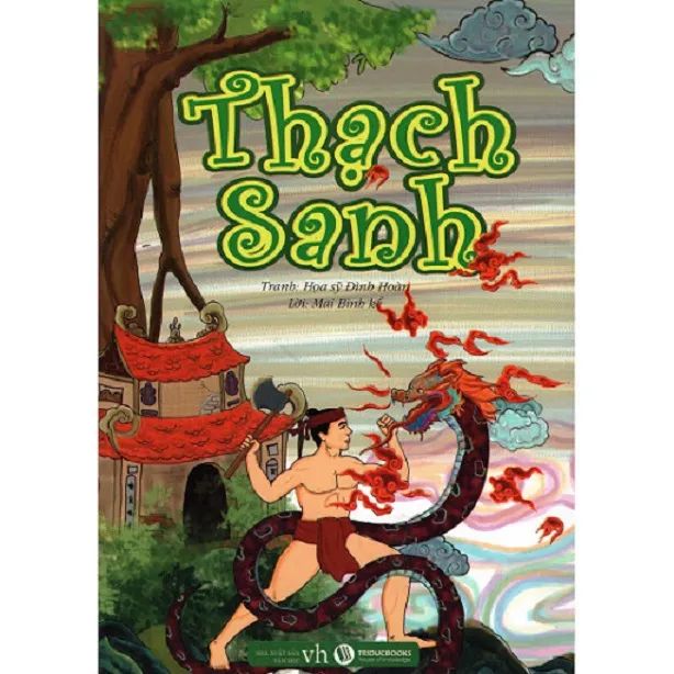 Tranh minh họa số 1: Khoảnh khắc Thạch Sanh giương cung bắn đại bàng cứu công chúa