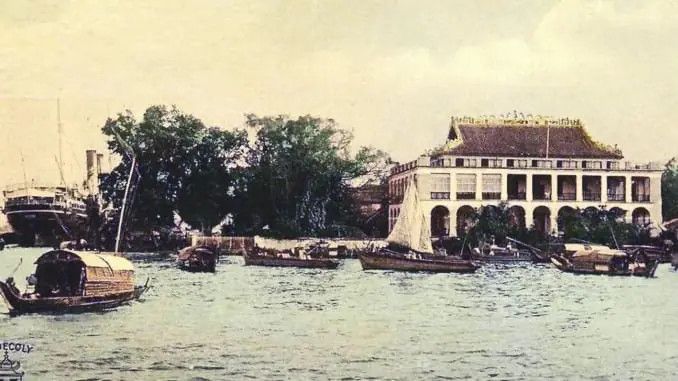 Bức họa tái hiện khoảnh khắc lịch sử tại Bến Nhà Rồng (Nguồn: Tư liệu lịch sử quốc gia)