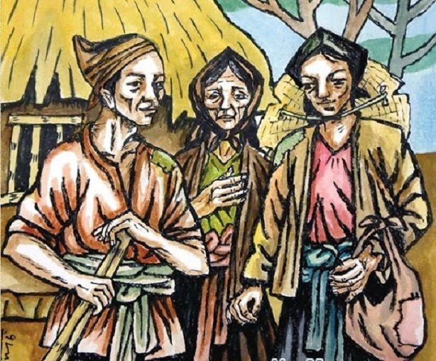 Hình ảnh minh họa số 1: Cảnh Tràng dẫn vợ về qua xóm ngụ cư trong hoàng hôn tàn