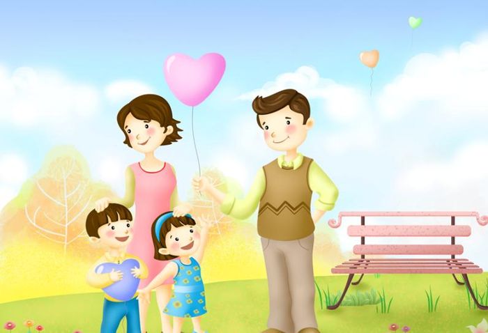 Tranh minh họa: Tình cảm gia đình thiêng liêng (Nguồn: sưu tầm)