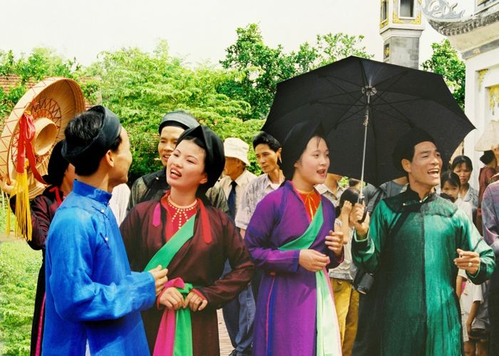Tranh minh họa sinh hoạt văn hóa Quan họ (Nguồn: internet)