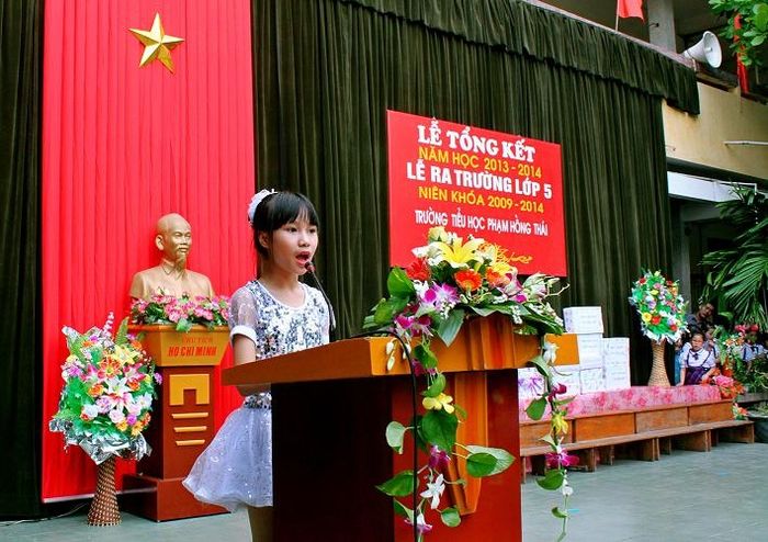 Hình ảnh minh họa bài phát biểu tri ân của học sinh lớp 5
