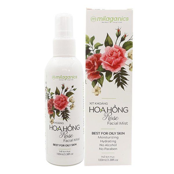 Hình ảnh thực tế xịt khoáng hoa hồng Milaganics - vẻ đẹp tinh khiết từ thiên nhiên