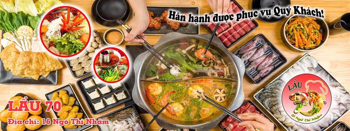 Không gian ấm cúng tại Quán Lẩu 70