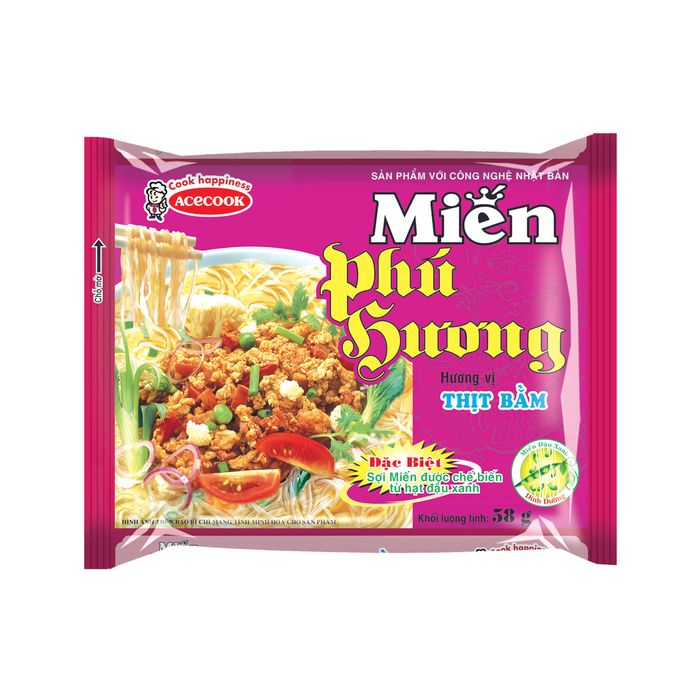 Ảnh chụp thực tế miến Phú Hương vị thịt bằm
