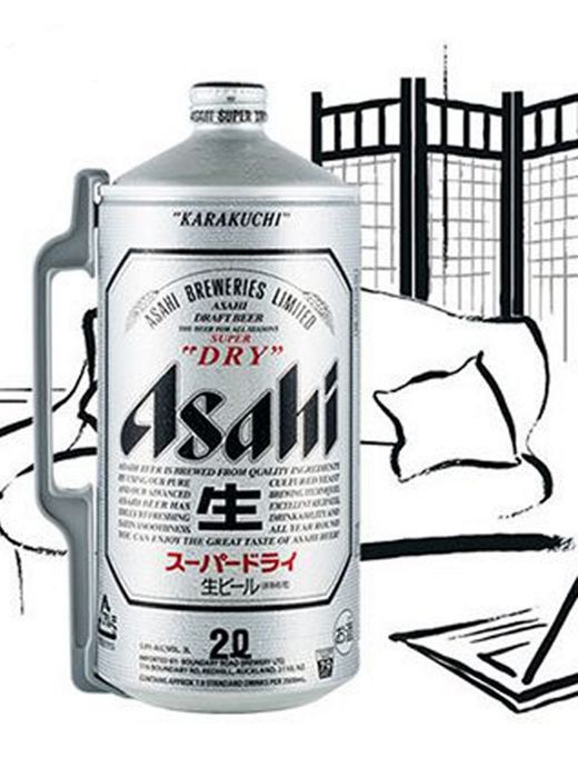 Hình ảnh sang trọng của Bia Asahi dạng bom - Biểu tượng vàng của nghệ thuật bia Nhật Bản
