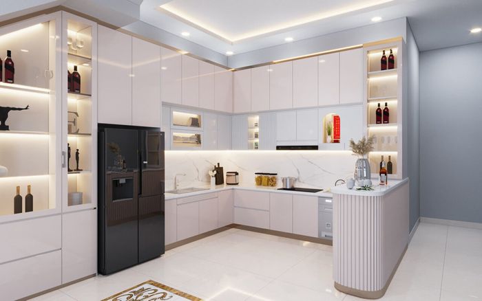 Hình ảnh minh họa: Không gian bếp hiện đại với cửa sổ thông gió tự nhiên
