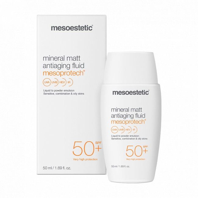 Kem Chống Nắng Mesoestetic Mineral Matt Antiaging Fluid SPF50 - Dành cho Da Nhạy Cảm và Da Dầu, Ảnh 1