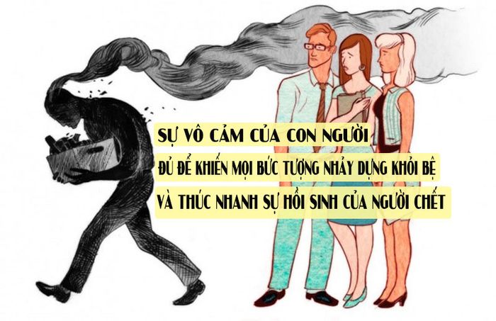 Hình ảnh minh họa sinh động về hiện tượng vô cảm trong đời sống đô thị hiện đại