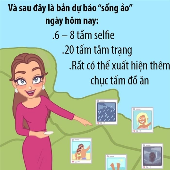 Hình ảnh minh họa sinh động về sống ảo (Nguồn: Internet)