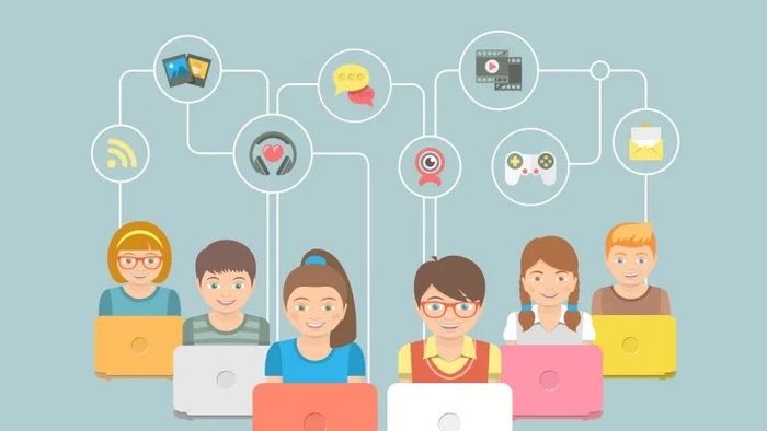 Hình ảnh minh họa trực quan về tác động của Internet trong đời sống hiện đại