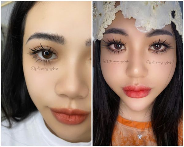Học viên thực hành kỹ thuật nối mi tại Zenny Eyelash Academy