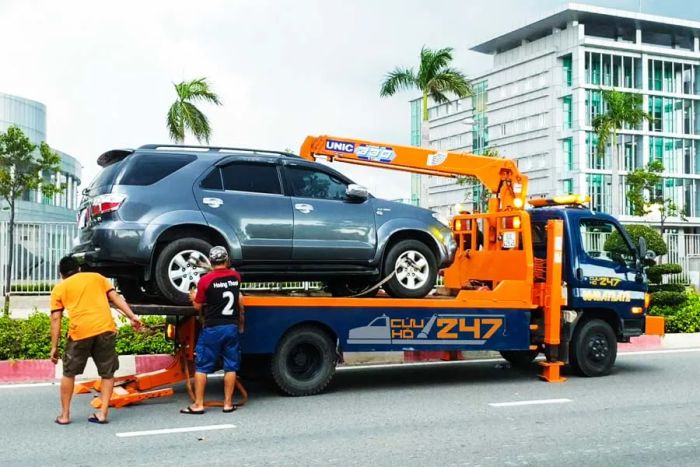 Hình ảnh đội xe cứu hộ chuyên nghiệp của HTX Vận Tải Song Nghi